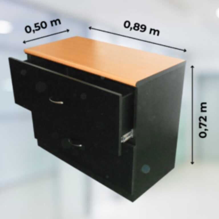 Archivador horizontal metálico de 2 gavetas, para archivar